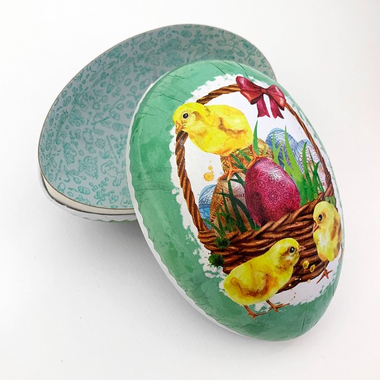 6" Mint Chick Basket Papier Mache Easter Egg Container ~ Germany